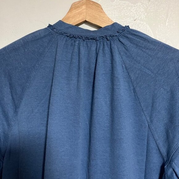 Wrap London Hemp Cotton Blue Midi Dress - Size US 6 / UK 10 - Picture 12 of 12